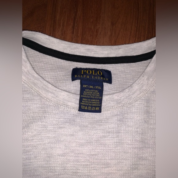 Polo Ralph Lauren Waffle Knit Thermal Oatmeal Cream Gray  Long Sleeve Shirt 3XL - Picture 5 of 6